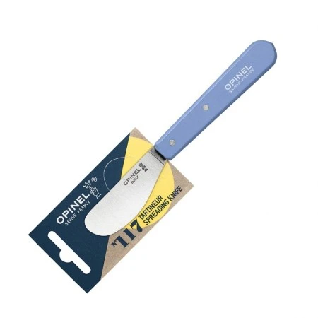 Нож для масла Opinel №117, деревянная рукоять, блистер, нержавеющая сталь, синий, 001937