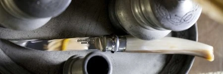 Нож филейный Opinel №10, нержавеющая сталь, рукоять светлый рог буйвола, деревянный футляр, 000711