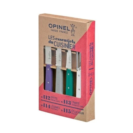 Набор ножей Opinel Les Essentiels Art deco, нержавеющая сталь, (4 шт./уп.), 001939