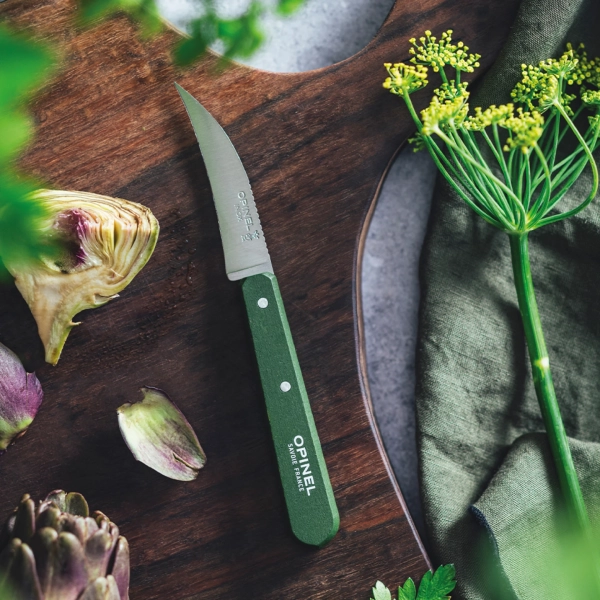 Нож столовый Opinel №114, деревянная рукоять, блистер, нержавеющая сталь, темно-зеленый 003130