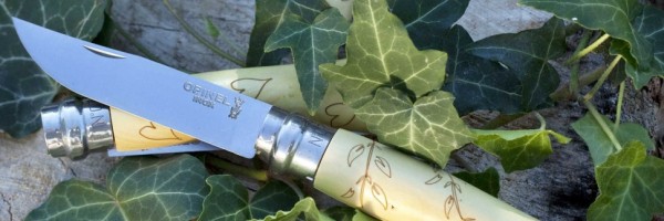 Нож Opinel №7 Nature, нержавеющая сталь, рукоять самшит, гравировка листья, 001551