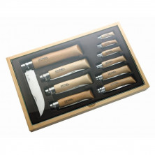 Набор Opinel в деревянной коробке из 10 ножей разных размеров из нержав стали, 001314