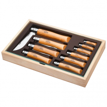 Набор Opinel в деревянной коробке из 10 ножей разных размеров из углеродистой стали, 183104