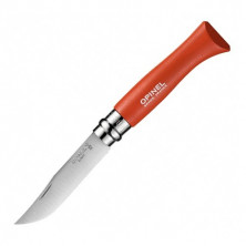 Нож Opinel №8 Trekking, нержавеющая сталь, красный, с чехлом, 001890