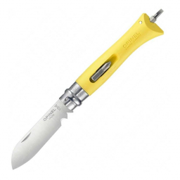 Нож Opinel №09 DIY, нержавеющая сталь, сменные биты, желтый