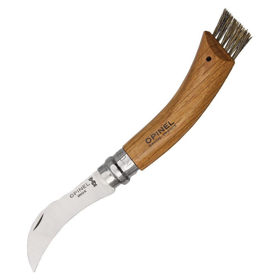Купить Нож грибника Opinel №8, нержавеющая сталь, рукоять дуб, чехол, деревянный футляр в официальном интернет-магазине Opinel.ru